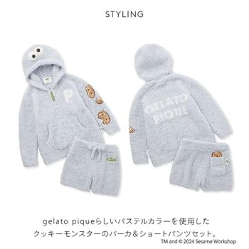 【SESAME STREET】クッキーモンスターパーカ&ショートパンツセット gelato pique（ジェラートピケ）の「【SESAME STREET】クッキー